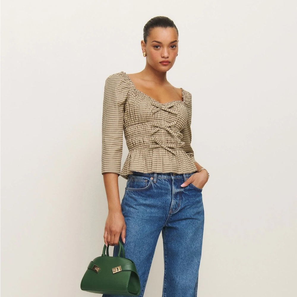 Reformation | Lauryn Gingham Peplum Top